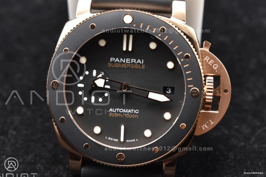 WrinkleFree 992 Best 42mm Dial P PAM2164 Rubber Black VSF Strap on Edition Submersible Black 0422